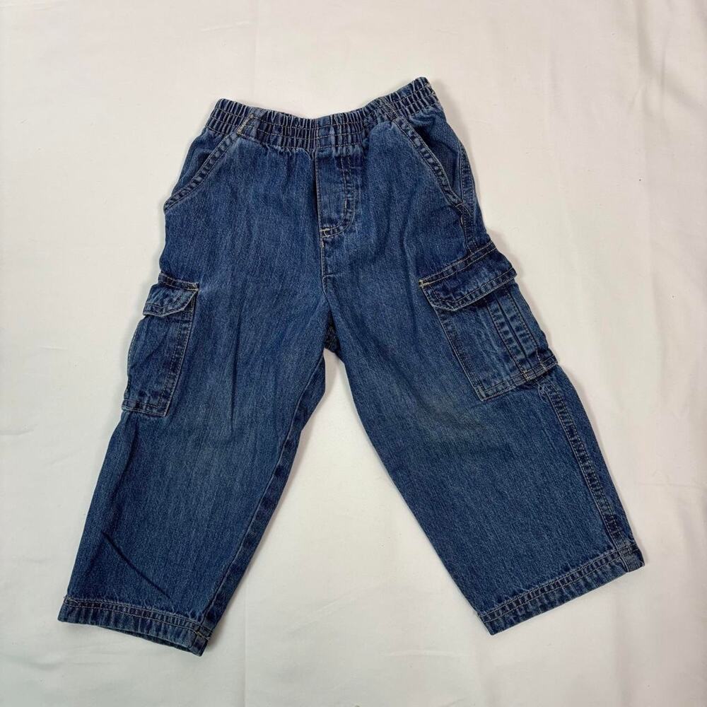 Kids Faded Glory blue denim cargo pants